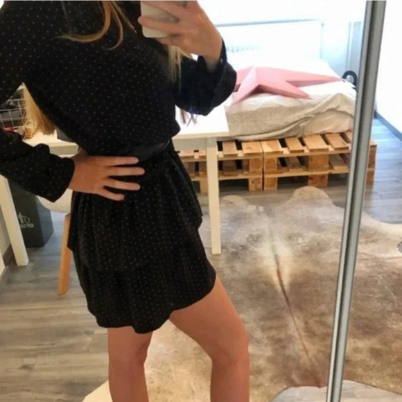 Scotch & Soda Stars Print Long Sleeve Low Waist Mini Ruffled Dress Size Medium. - Picture 2 of 16